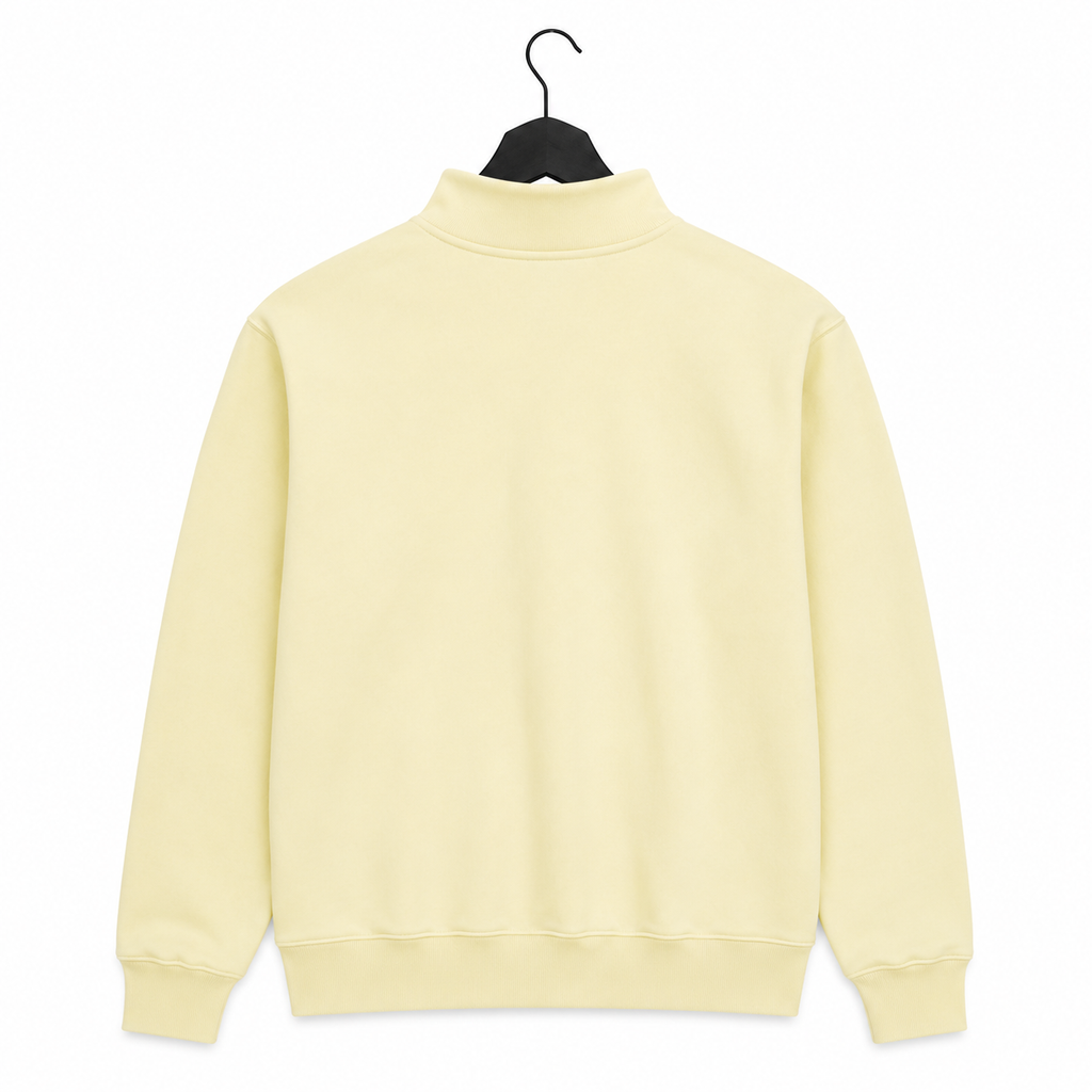 Oversized Ivory Yellow Quarter Zip